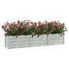 vidaXL Metal Garden Raised Bed - Durable Outdoor Patio Planter in Silver Galvanized Steel - 94.5"x15.7"x17.7" for Balcony, Garden, and Yard - 3 of 4