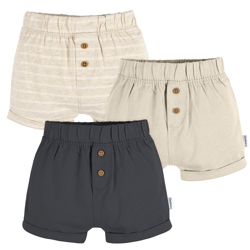 Gerber Neutral Baby Knit Shorts - 3-Pack, 1 of 8