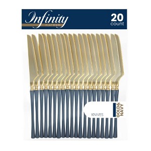 Infinity Modern Design Disposable Plastic Flatware Set – 40-Piece Elegant Cutlery for Parties and Events - 1 of 3