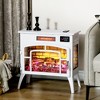 HOMCOM Electric Fireplace Stove, Freestanding Infrared Fireplace Heater with Realistic Flame Effect & Adjustable Temperature, 1500W - 3 of 4