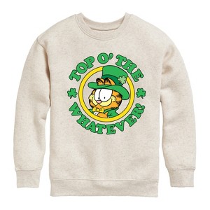 Boys' - Garfield - Top O The Whatever Graphic Long Sleeve Fleece Sweatshirt - 1 of 4