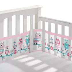 BreathableBaby Breathable Mesh Crib Liner, Classic Collection, Owl Fun Pink