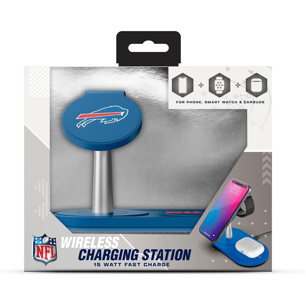 SOAR NFL 3-in-1 Wireless Charging Station- Buffalo Bills - thumbnail 6