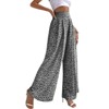 Women's Summer Beach Floral Pants High Waisted Wide Leg Palazzo Lounge Trousers - 4 of 4