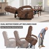 PAGED Power Lift Recliner Chair, Heating Massage Chair with Wood Armrests and Side Pocket, Chenille Accent Chair for Bedroom, Living Room - 3 of 4