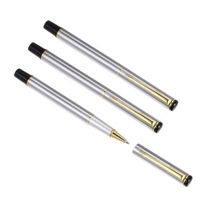 Unique Bargains Business Office Metal Smooth Writing Black Ink Ballpoint Pens 3 Pcs - 1 of 4