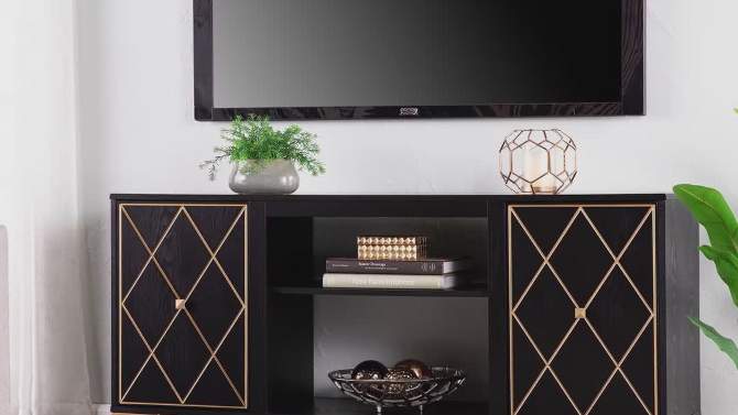 Nessnal Media Console with Storage Black - Aiden Lane, 2 of 13, play video