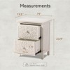COZAYH Farmhouse 2 Drawer Nightstand with Embossed Flower Motif Front, French Country, Modern Distressed Finish Nightstand for Home Bedrooms, White - 2 of 4