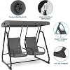 2-Person Outdoor Patio Swing Chair – Adjustable Canopy, Removable Cushions & Heavy-Duty Steel Frame (Dark Grey) - 4 of 4