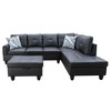 DOMETOUR Living Room Sofa Set 3Pcs(Sofa+Chaise+Ottoman) - 2 of 4