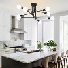 POWLIG 8-Light Black Mid Century Modern Nordic Sputnik Chandelier Flush Mount - 3 of 4