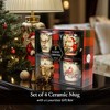 Festive Country Plaid Set of 4 Ceramic Mugs with Real Gold Trim, Christmas Kitchen Coffee Cup Gift, Cardinal, Deer, and Snowman| OrnamentallyYou - 3 of 4