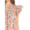Women's Floral Ruffle Sleeve Top - entro - 4 of 4