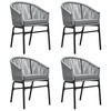 vidaXL Patio Dining Set Outdoor Dining Set Table and Chair Set for Garden - Gray 55.1" Table Length 4 Items - 3 of 4