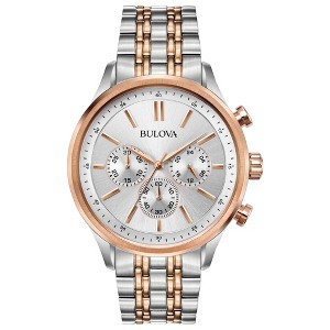 Bulova Men's Classic 6-Hand Chronograph Quartz Two Tone Rose Gold Stainless Steel Watch, 42mm - 1 of 2