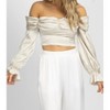 Women's SATIN OFF SHOULDER BLOUSE - Fore - 4 of 4