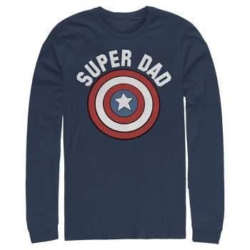 Men's Marvel Super Dad Captain America Shield Long Sleeve Shirt
