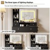 Makeup Vanity Desk and Stool with Mirror, Modern Dressing Table and Stool, 3 Adjustable Lighting Mode Makeup Vanity, 4 Drawers, 2 Open Shelves, Black - 4 of 4
