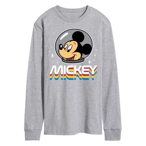 Men's - Disney - Mickey Mouse Astronaut Portrait Long Sleeve Graphic T-Shirt - 1 of 4