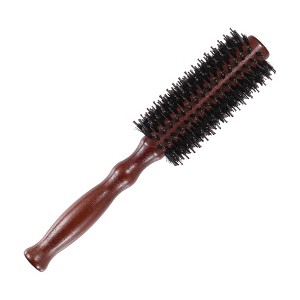 Unique Bargains Nylon Bristle Round Curling Hair Ruled Comb Brown - 1 of 4
