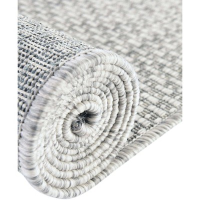 Light Gray Synthetic 9' x 12' Outdoor Rectangular Rug