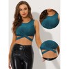 INSPIRE CHIC Women's Party Glitter Cut-Out Front Sleeveless Crop Tank Top - 3 of 4