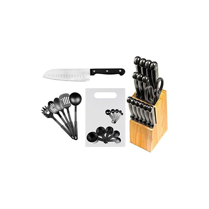 Lexi Home 29-Piece Chef's Kitchen Knife Set with Wooden Block, 5 of 7