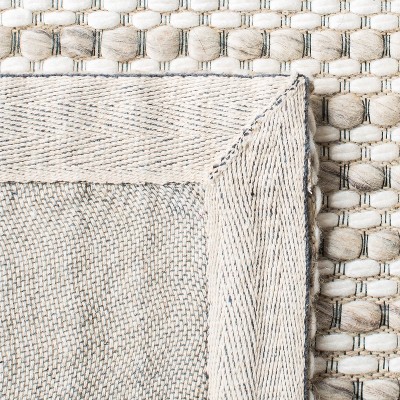 Ivory Stripe Handwoven Wool 6' x 9' Area Rug