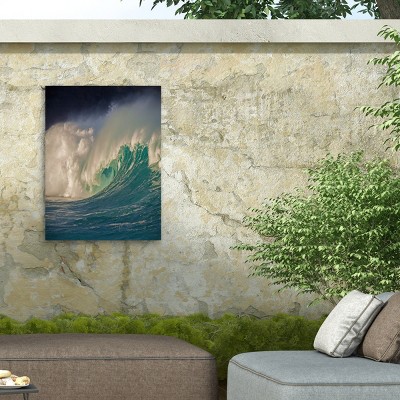 Alan Klu 'Waimea, Oahu' Blue and White Outdoor Canvas Print