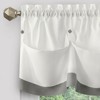 Kate Aurora Country Living Farmhouse 3 Pc Solid Cafe Kitchen Curtain Tier & Tucked Valance Set - 3 of 3