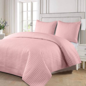 Egyptian Linens Checkered Quilts & Coverlet Set - 1 of 4