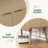 ChicFurnit Decorative Storage Cabinet Waveform Panel Design Elegant Gold Handles for Modern Dining Room, Wood, 29.5"*13.8"*29.9" - 4 of 4