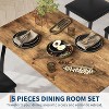 Dining Table Set for 4，Modern Kitchen 4-Piece Chairs Set with Chamfered Edges,Cushioned Seats & Space-Saving Metal Frame，Retro Color - 2 of 4