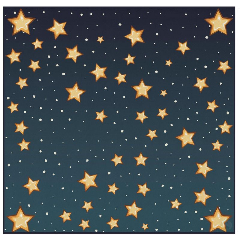 Deerlux 6 ft. Social Distancing Colorful Kids Classroom Seating Area Rug, Starry Sky Design, 5 of 8