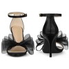 Perphy Women's Back to College Open Toe Ankle Strap Mesh Bow Tie High Stiletto Heels - 2 of 4