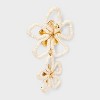 Raffia Flower Drop Earrings - A New Day™ White - 2 of 2