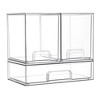 Stackable Storage Drawers Set of 3,Clear Plastic Organizer Bins for Makeup, Cosmetics, Beauty Supplies - 3 of 4