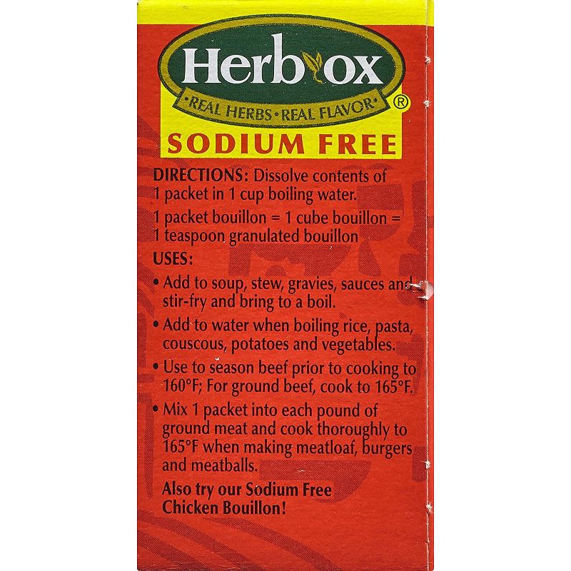 Herb-Ox Sodium Free Beef Bouillon - Case of 12/1.1oz, 4 of 6