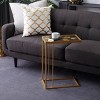 25" Contemporary Metal and Glass Accent Table Gold - Olivia & May - image 2 of 4