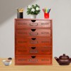 YIYIBYUS 5-Drawer Wooden Desk Organizer, Vintage Shelf Drawer, Brown - 2 of 4
