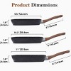 SEVOBAL Pots and Pans 3-Piece Nonstick Square Grill Pan Set with Stay Cool Handle PFOA Free - 2 of 4