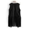 Coolmee Women Fashionable Thin Tassel Open-Front Slim Fit Sleeveless Vest Jacket - 3 of 4