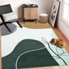Washable Modern Geometric Rug Non Slip Low Pile Rug Soft Contemporary Throw Floor Cover Foldable Indoor Carpet for Living Room Bedroom Playroom - 4 of 4