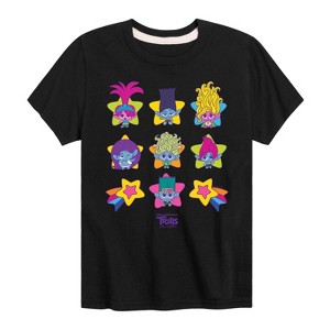 Boys' - Trolls - Tiny Star Grid Branch and Friends Short Sleeve Graphic T-Shirt - 1 of 4