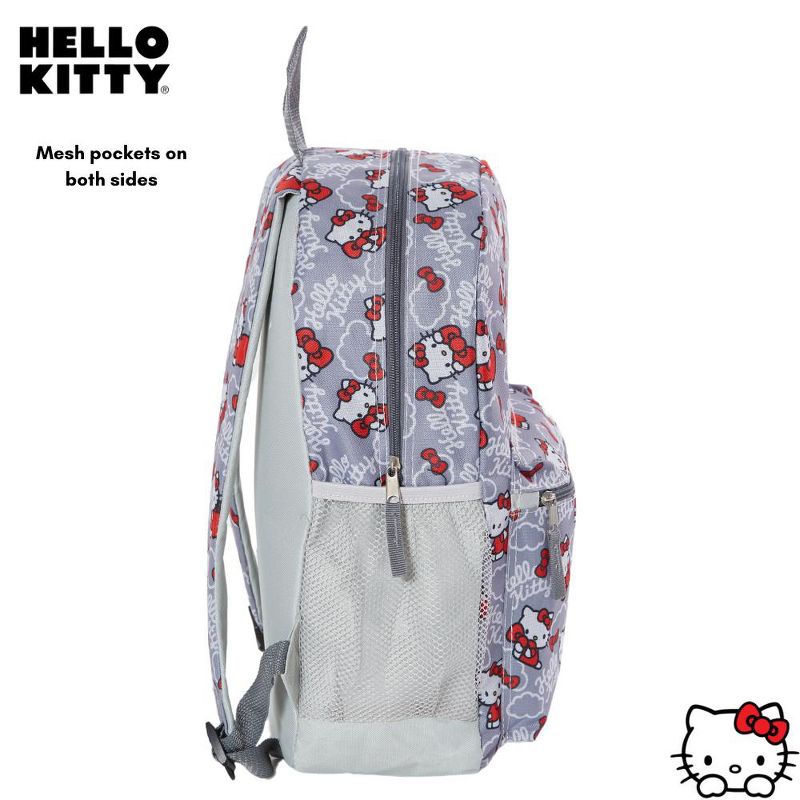 Hello Kitty Backpack for Girls, 16 inch, Red and Grey, 3 of 9