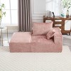 NicBex Couches for Living Room 2-Seat Combination Sofa Exquisite Fabric Upholstered Comfortable Flexible and Changeable Sofa Couch with Pillows, Pink - 3 of 4