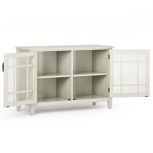 Hampshire Low Storage Cabinet Antique White - WyndenHall: Traditional Style, Adjustable Shelves, Glass Doors - 1 of 4