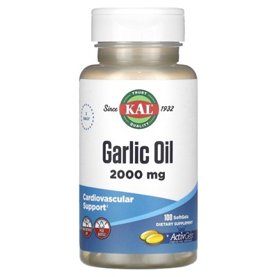 KAL Garlic Oil, 2,000 mg, 100 SoftGels (1,000 mg per Softgel)