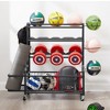 MaseiKar Basketball Sports Equipment Organizer, Sports Storage for Yoga Mat, Tennis Racket, Football, Ball Storage Cart with Wheel for Garage, Outdoor - 4 of 4