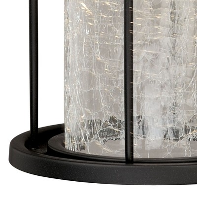 Melbourne Bronze LED Outdoor Wall Sconce with Crackled Glass